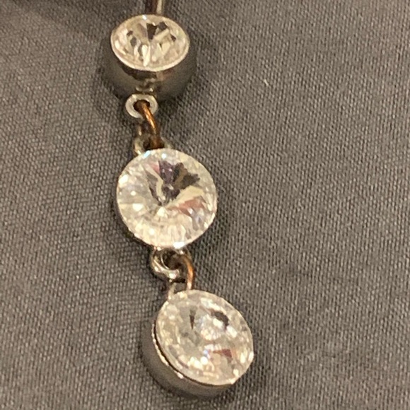 Belly Button Ring dangling rhinestones - Picture 2 of 8